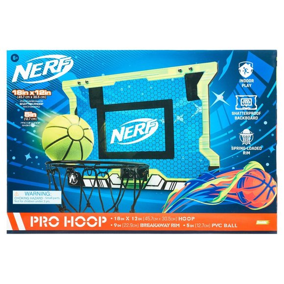 Nerf Games Nerf Basketball Pro Over The Door Hoop With Mini Ball 8